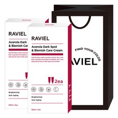 RAVIEL 西印度櫻桃亮白緊緻霜 50ml 4條+購物袋組, 1組
