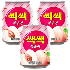 Lotte 樂天 Sac Sac 水蜜桃汁 238毫升 韓國原裝進口, 238ml, 3罐