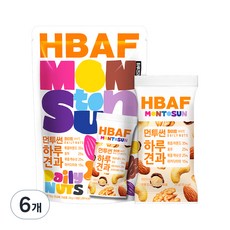 HBAF 먼투썬 하루견과 화이트 10p, 200g, 6개