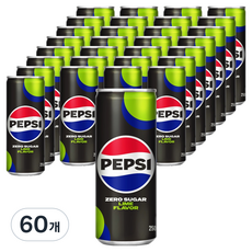 펩시 제로슈거 라임향, 250ml, 60개