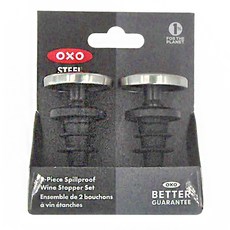OXO 防漏保鮮酒瓶塞二入組, 矽膠密封, 304不鏽鋼, OX0104012A, 1組