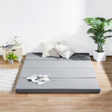 Sleep Place 4層折疊式防水記憶棉床墊, 灰色, 10cm