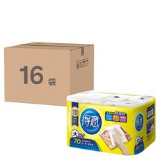得意 捲筒式廚房紙巾 70張, 6捲, 16袋
