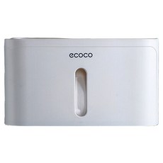 ECOCO 無痕免鑽孔防水多功能紙巾盒, 浴室廚房衛生紙收納盒, 免打孔置物架, 1個