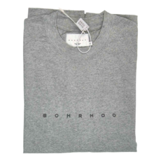 BOHRHOO 男款 LOGO字母印花T恤, 花灰, 100%棉, S