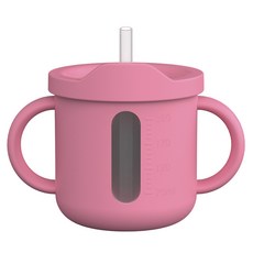 주니 실리콘 멀티컵 220ml, 핑크, 1개