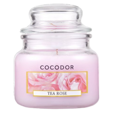 COCODOR 珂珂朵爾 茶玫瑰香氛精油蠟燭，優雅花香, 玫瑰花茶, 95g, 1個