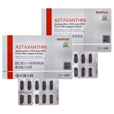 大醫生技 蝦紅素DHA微藻萃取油腸溶複方膠囊，含蝦紅素 DHA EPA，30顆, 0.6g, 2盒