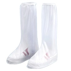 高筒防水雨鞋套, 防滑鞋底, 加厚耐磨, M/L/XL 號可選, L(38-39) 38 x 28.5cm, 白色, 1組