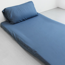BEARBED 熊棉 厚度5~12cm折疊床專用床包枕套組 深藍色 186 x 105cm 床包+枕套, 186 x 105cm/枕套 45 x 75cm, 床包 + 枕套