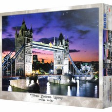 비엔 런던 타워 브릿지 보랏빛 노을 직소퍼즐, 1000피스, 혼합 색상