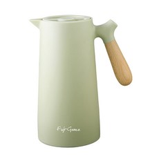 Fuji Grace 木柄玻璃保溫壺, 1000ml, 1L, 綠色, 1個