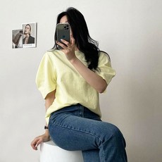 마이시즌 여성용 통기성 아멜리 퍼프 소매 티셔츠