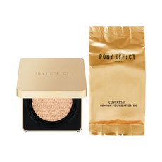 PONY EFFECT 氣墊粉餅組, 完美遮蓋毛孔和瑕疵，持久控油，創造自然柔焦效果, 001 Rosy Ivory, 1組