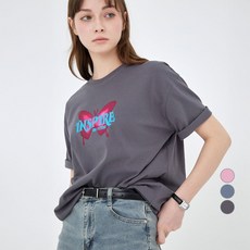 ELLE PARIS 여성용 루즈핏 Inspire 반팔 티셔츠