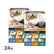 쉬바 어덜트 고양이 리치 미니 파우치 3종, 생선, 35g, 24개 생선, 12개