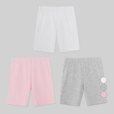롤리트리 아동용 코튼 스판 4부 레깅스 3종 세트