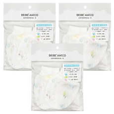 BEBE' AMiCO 童話森林負離子紗布手套，3個月，柔軟舒適, 長頸鹿, 3雙