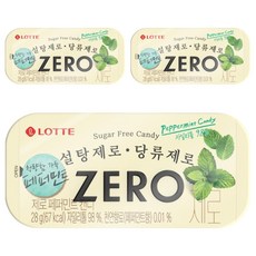 LOTTE 樂天 ZERO無糖薄荷糖, 28g, 3盒