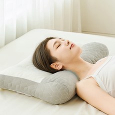 Dalkom Store 肩頸舒適暈倒乳膠枕, 灰色, 1個