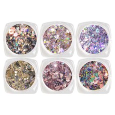 MEIBROWN 美甲裝飾亮片 Set 6入1組, B款, 1組