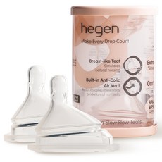 헤겐 모유느낌 비대칭 젖꼭지 2p, 0단계 (0개월 이상), 1개 0단계 (0개월 이상), 1개