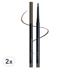 solone 俐落斜刀眼線膠筆 02 淺焙棕 2支組, 精準勾勒, 新手適用, 2支