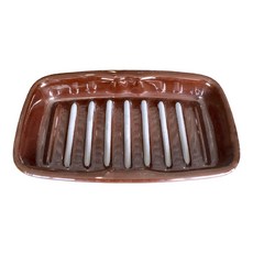 日本制 飴釉耐熱瀝油烤皿 - 21cm x 14cm 陶瓷, 1個, 棕色