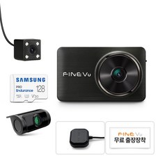 파인뷰 전후방 페달 FHD 3채널 블랙박스 X990 3CH, 128GB, 장착할인쿠폰 + GPS 안테나