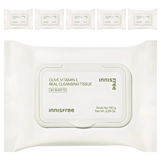 INNISFREE 橄欖真萃卸妝濕巾, 6包, 30張