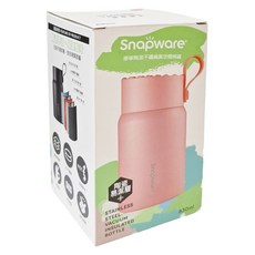 Corelle Brands 康寧餐具 Snapware 陶瓷不鏽鋼真空燜燒罐 17.5 x 9.5cm 口徑7.4cm 350g, 粉色, 765ml, 1個
