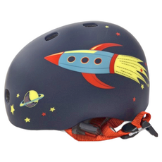 micro scooters Helmet LED安全帽,消光火箭圖案,M尺寸兒童運動安全防護頭盔, M, 消光火箭, 1個