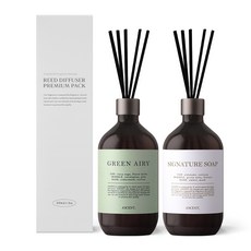 에이센트 네이처 디퓨저 2종 세트, 그린에어리, 시그니처솝, 500ml, 1세트