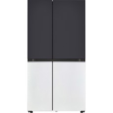 LG전자 오브제컬렉션 양문형 디오스 냉장고 메탈 S834BW12 832L 방문설치, 블랙 + 화이트