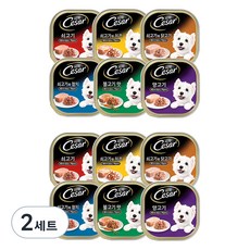 시저 버라이어티팩 반려동물 습식사료 6종 x 2p 세트, 버라이어티, 1.2kg, 2세트 2세트, 버라이어티