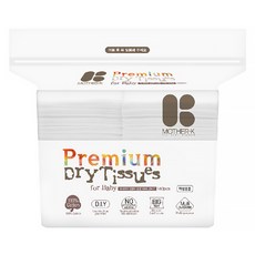MOTHER-K 頂級乾溼兩用紙巾, 100%純棉, 160抽, 無添加, 柔軟親膚, 多用途, 160張, 1包