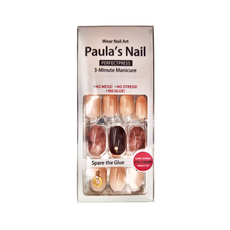 Paula’sNail 光療秒貼美甲 30片 - 3分鐘美甲，無需膠水，舒適貼合, 栗子蒙布朗, 1組