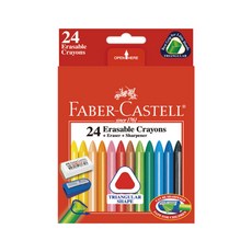 FABER-CASTELL 輝柏 三角擦擦蠟筆, 1盒, 24色