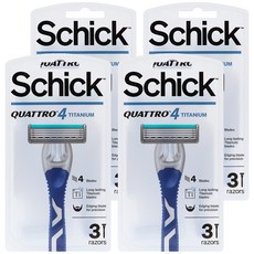Schick 舒適牌 Quattro 4 鈦攜帶式刮鬍刀, 3個, 4組