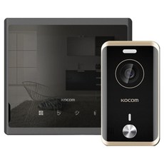 KOCOm 模擬視頻電話 KCV-S701 + 前置攝像頭 4 線 KC-R80E 黑色, KCV-S701（可視電話）、KC-R80E（門禁攝像頭）