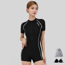 AQUATICA 女款短袖連身泳褲+胸墊+收納袋組 AQA27515