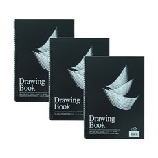 글로리아 드로잉북 검정 200g x 3p, 25매, 8절, 1세트