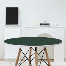 어나더 가죽식탁보 방수 원형, 블랙 + 그린, 지름 60cm, 1개 블랙 + 그린, 60cm