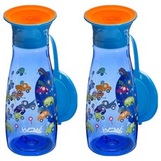 와우컵 트라이탄 팝 유아동컵 350ml, 블루 드라이빙카, 2개
