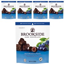 BROOKSIDE 巴西莓藍莓口味黑巧克力，酸甜果汁軟餡，7 oz (198 g), 198g, 5包