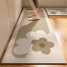 歐暮 日式條紋廚房珪藻泥吸水地墊, 40 x 120cm, 1個