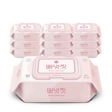 배냇짓 아기물티슈 오리지널 파머스 빈 캡형, 80매, 10팩