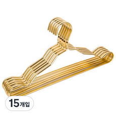 TP 생활용품 심플 스텐 옷걸이, 금색, 15개입