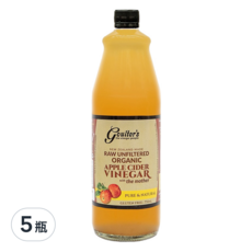 Goulter's 紐西蘭有機蘋果醋 未過濾，750毫升，保留醋母, 750ml, 5瓶