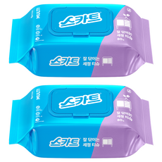 스카트 잘 닦이는 세정티슈, 2개